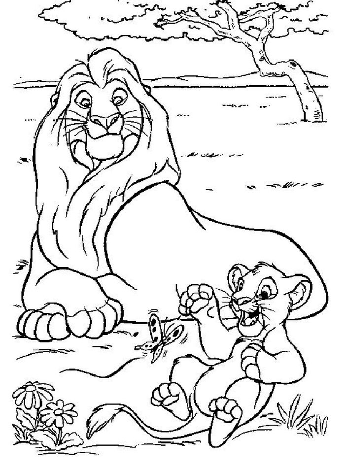 Kids-n-fun.com | Coloring page Lion King Simba and Mufasa
